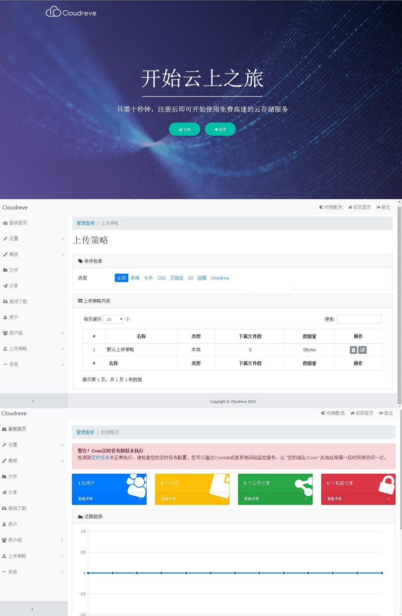 Cloudreve云盘源码 简洁好看的云网盘系统 文件共享传输-理遇资源