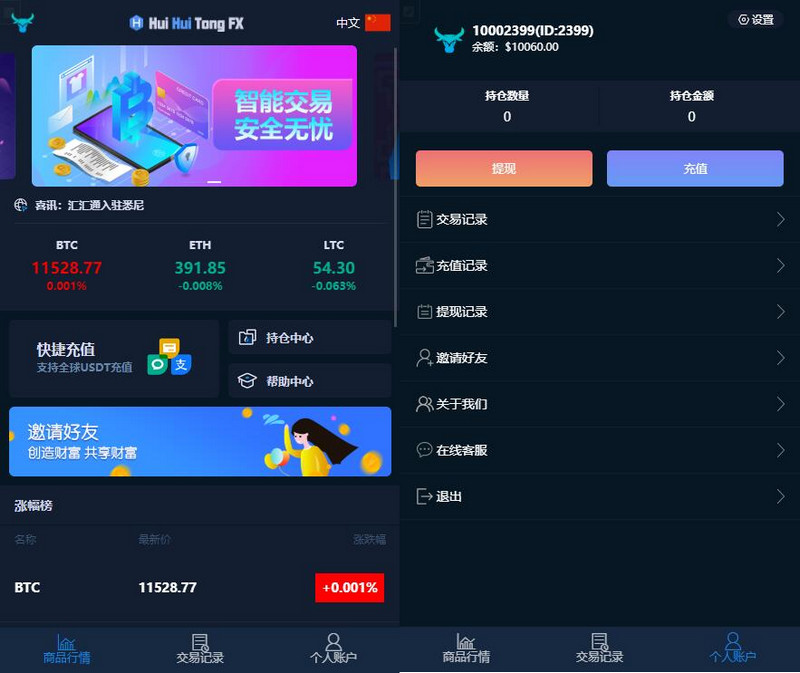 最新汇汇通微盘usdt支付完美运营2次开发版+完整数据+K线正常+3种语言-理遇资源